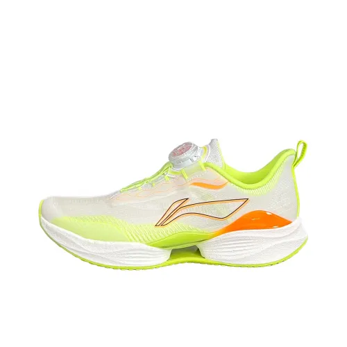 LINING YOUNG Низкий Топ Детская Беговая Обувь Белый Зеленый