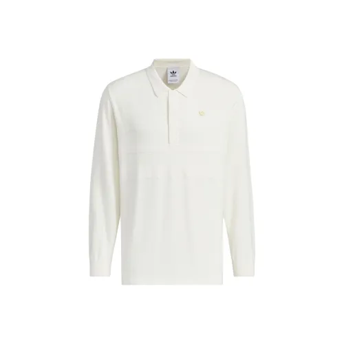 Adidas Originals FW24 PREMIUM Long Sleeve Polo Polo Мужской Нефритовый Белый