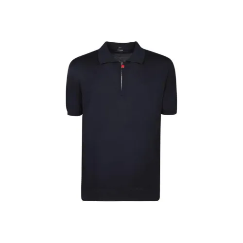 KITON Мужская поло синего цвета