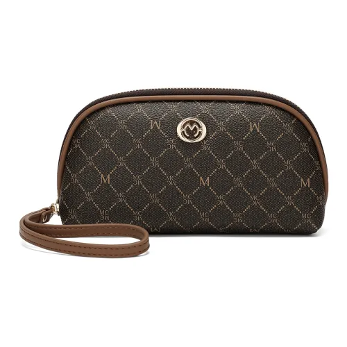 MEXICAN ПУ (полиуретан) Полиуретан Косметичка Клатч с Ручкой Сумка Стандартная Женская Черная Темно-Коричневая Экрю