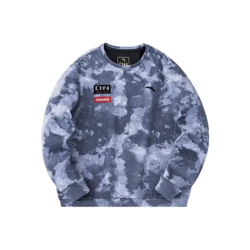 Anta ZONGXUNXILIE Белая снежинка/Полный принт Мужские Свитшоты