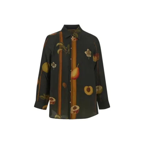 UMA WANG Зеленые Мужские Рубашки