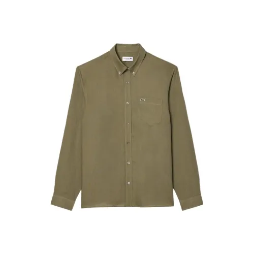 LACOSTE Рубашка Мужская Хаки Зеленая