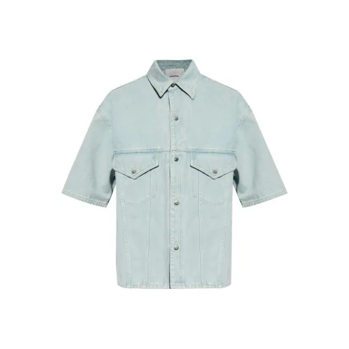 NANUSHKA Мужские рубашки синего цвета