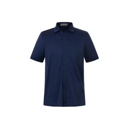 Corneliani Темно-синяя мужская рубашка поло