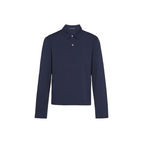 PRADA Мужская поло синего цвета