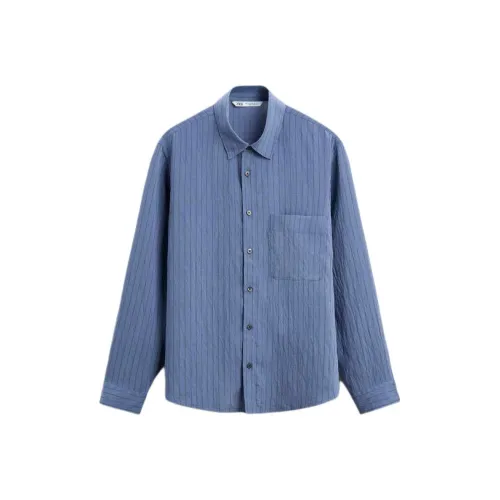 ZARA Blue Men's Shirts ZARA Синие Мужские Рубашки
