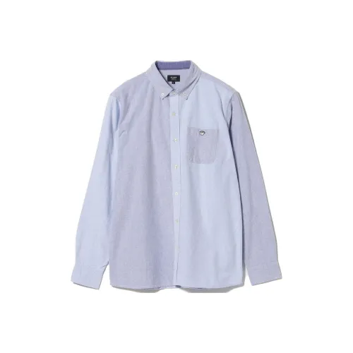 BEAMS совместная брендированная мужская рубашка саксонского синего цвета