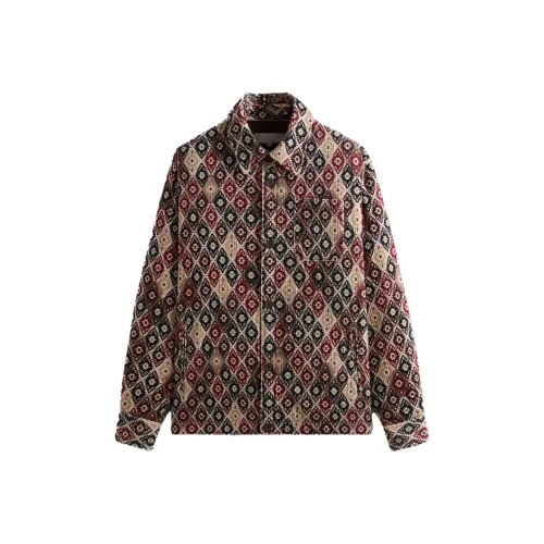 KITH FW24 Kilim Mosaic Brixton Рубашка Мужская Вафельная Вязаная