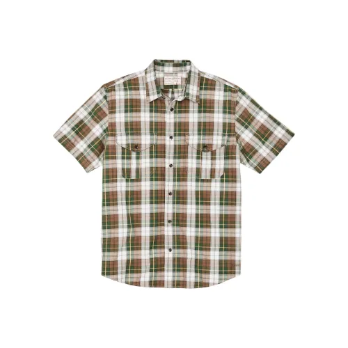 Filson FW24 Рубашка Мужская Зеленая Белая Коричневая