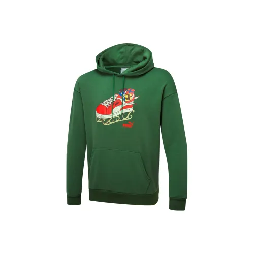 PUMA Christmas Hoodie Hoodie Unisex Green