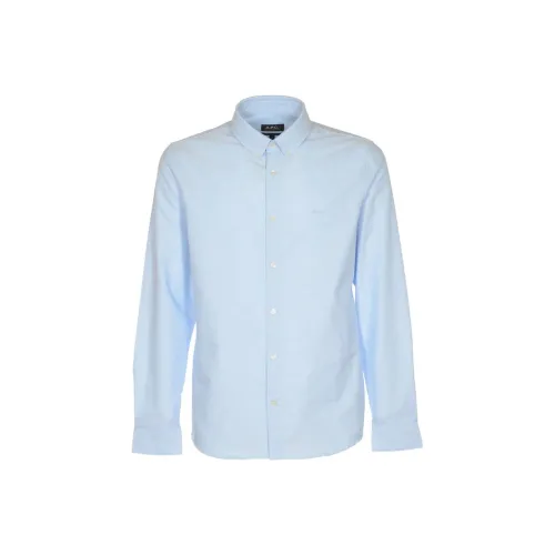 A.P.C. Joint Paragraph Blue Men's Shirts A.P.C. Joint Paragraph Синий Мужские Рубашки