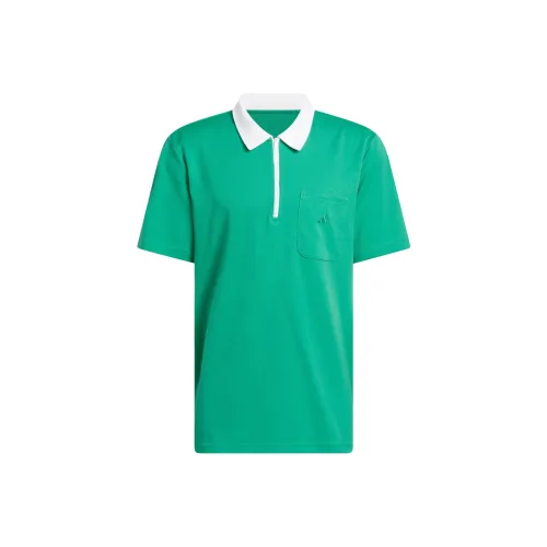 Adidas Essentials Поло Мужское Полу-Корса Зеленого цвета