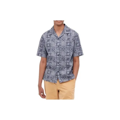 UNIQLO Темно-синяя унисекс рубашка