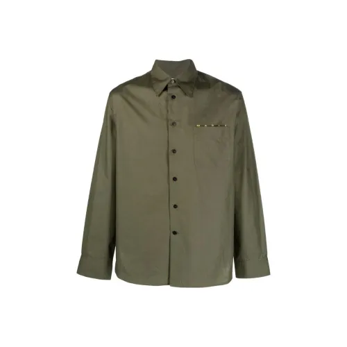 MARNI Зеленые Мужские Рубашки