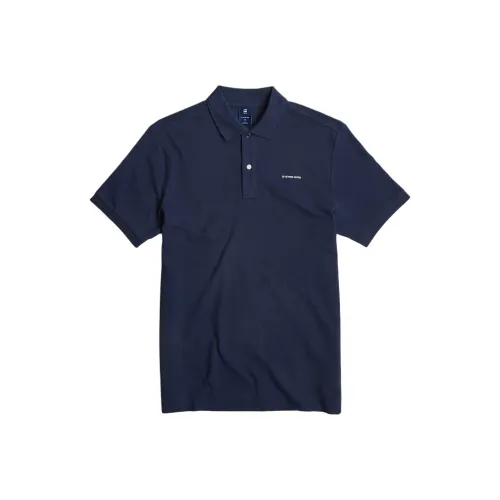 STAR RAW Морская синяя мужская поло