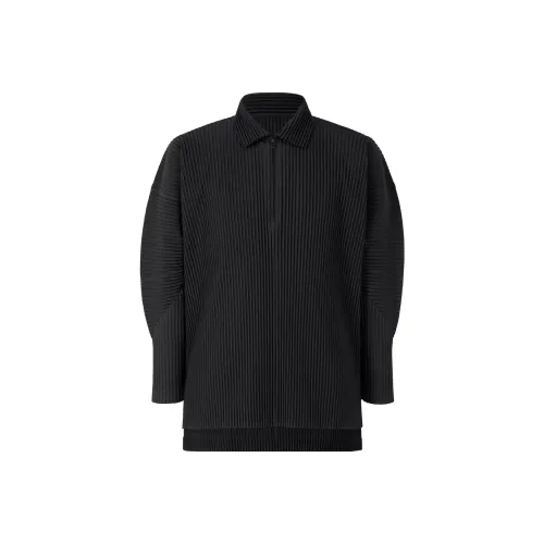 Homme Plissé Issey Miyake Черное Мужское Поло