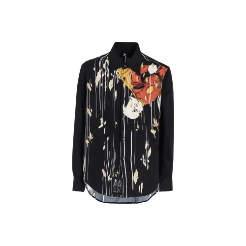 Yohji Yamamoto Humanoid 009 Коллаборация Черный Унисекс Рубашки