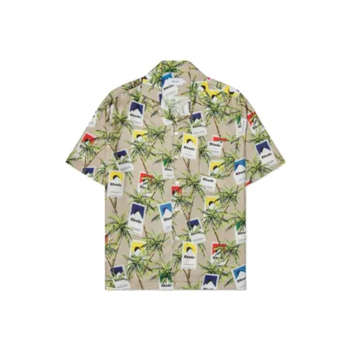 RHUDE Бирюзовый Мужские Рубашки