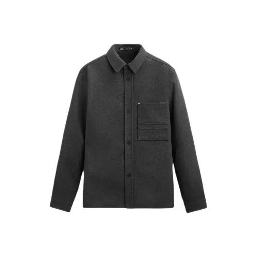 ZARA Серые Мужские Рубашки