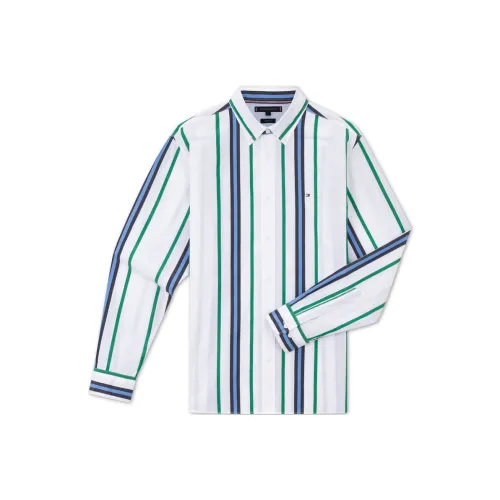 Tommy Hilfiger Рубашка Мужская Синяя Зеленая Белая Полосы