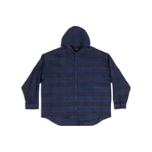 Balenciaga FW22 Рубашка Свободного кроя Унисекс Синяя