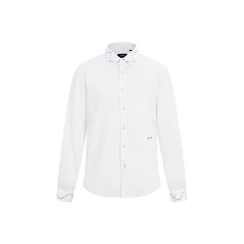 RARE Длинный рукав рубашка мужская белая