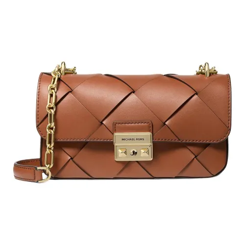 MICHAEL KORS Tribeca Кожа Плечевая Сумка Маленькая Женская Коричневая