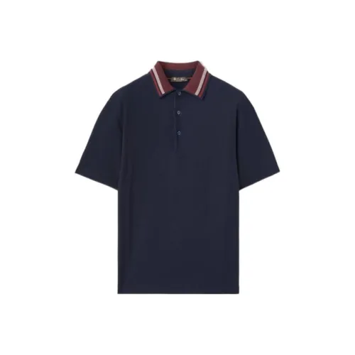 Loro Piana Темно-синяя мужская поло рубашка