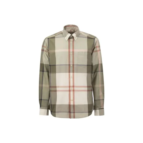 BARBOUR Оливково-зеленые Мужские Рубашки