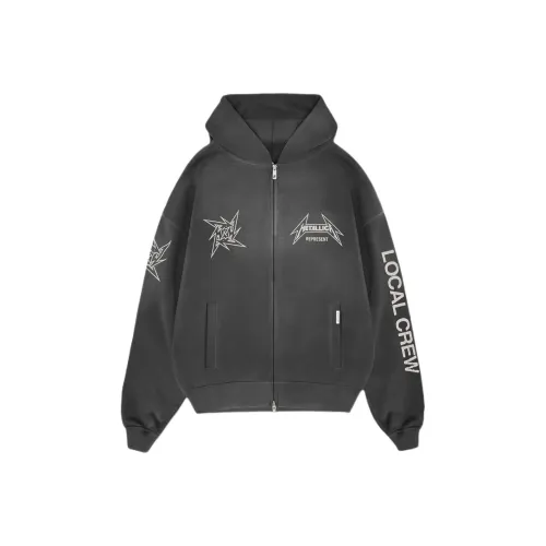 REPRESENT Окрашенный Черный Мужской Свитшот