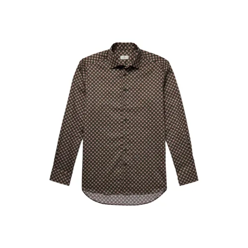 ETRO Кофейно-коричневые Мужские Рубашки