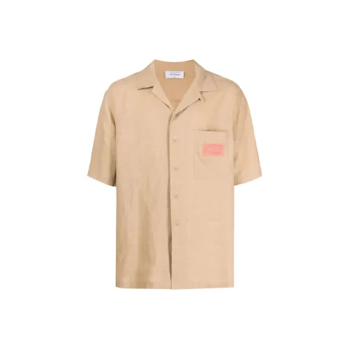 Off White Shirt Regular Fit Men's Khaki