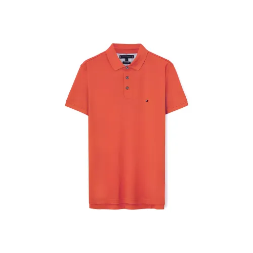 Tommy Hilfiger 1985 Series Поло Мужское Оранжевое Красное