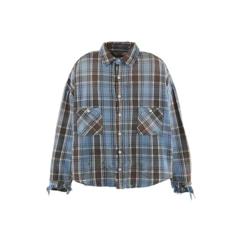 SAINT Mxxxxxx FW24 Синий Серый Мужская Рубашка