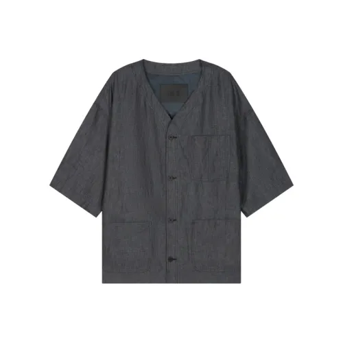 CROQUIS 076 Синий Смешанный Серый Мужские Рубашки