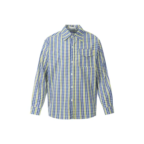 GBXM Рубашка Унисекс Синий Желтый Клетка