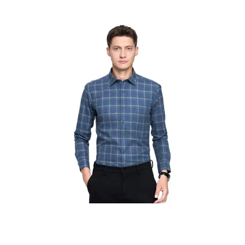 Dance with Wolves Рубашка Мужская Темно-синяя