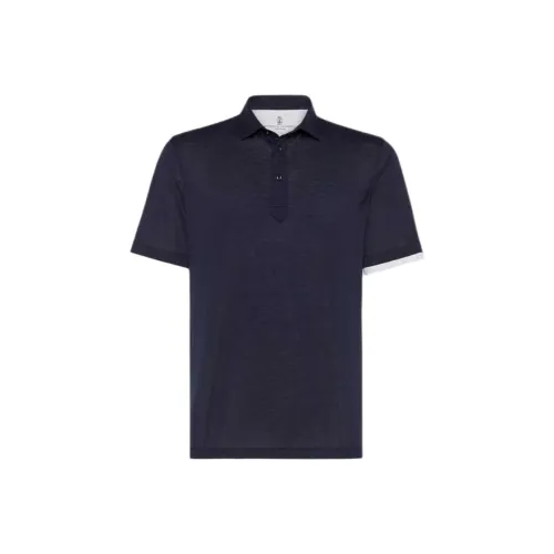 BRUNELLO CUCINELLI Blue Men's Polo