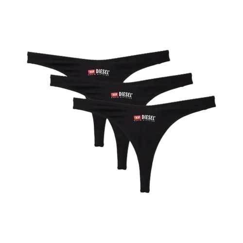 DIESEL 3 Pack Black Women's String