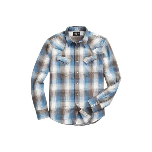 Double RL SS24 Рубашка Мужская Синяя