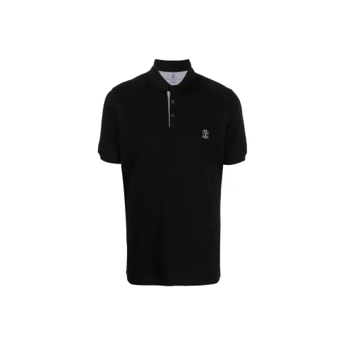 Brunello Cucinelli Черное Мужское Поло