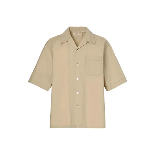 Uniqlo Marni Совместный бренд Co Branding Рубашка Мужская Бежевая