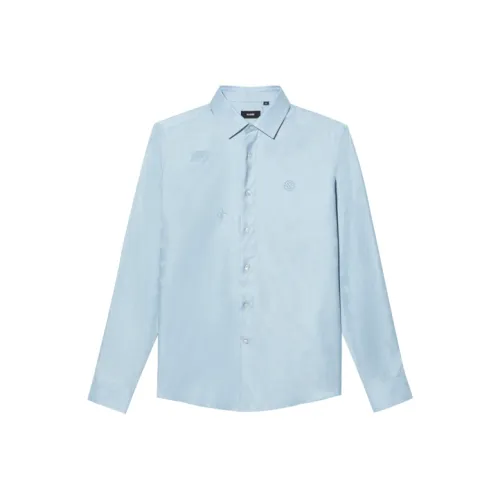 RARE Длинный рукав рубашка мужская небесно-голубая