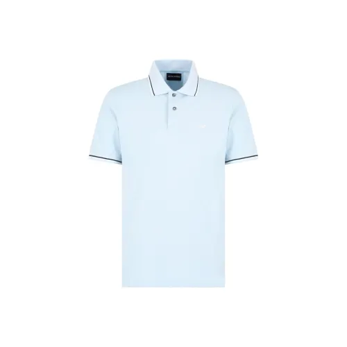 EMPORIO ARMANI Поло Мужское Светло-Синий