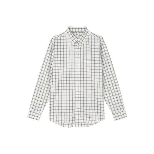 UNIQLO Сливочный Унисекс Рубашки