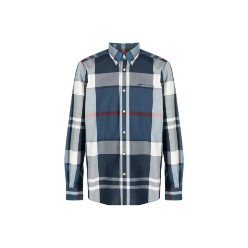 BARBOUR Мужские рубашки синего цвета