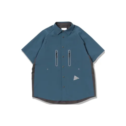 And wander Collaboration Мужские Синие Рубашки