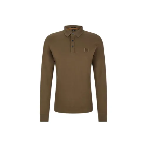 Hugo Boss Мужская поло темно-зеленого цвета