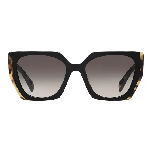 PRADA Пластиковая оправа нерегулярная форма солнцезащитные очки женские коричневый